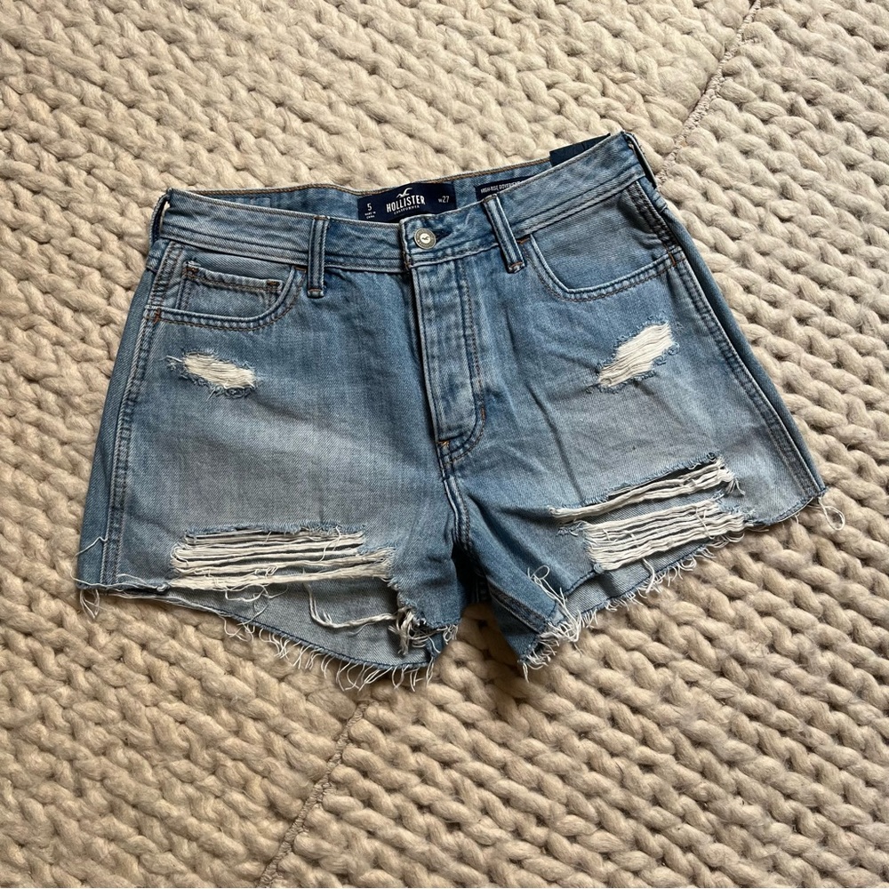 NWT Hollister Blue Jean Shorts High-Waisted | size w27